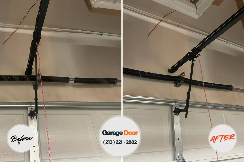 Before and after: garage door repair Brackenridge, PA